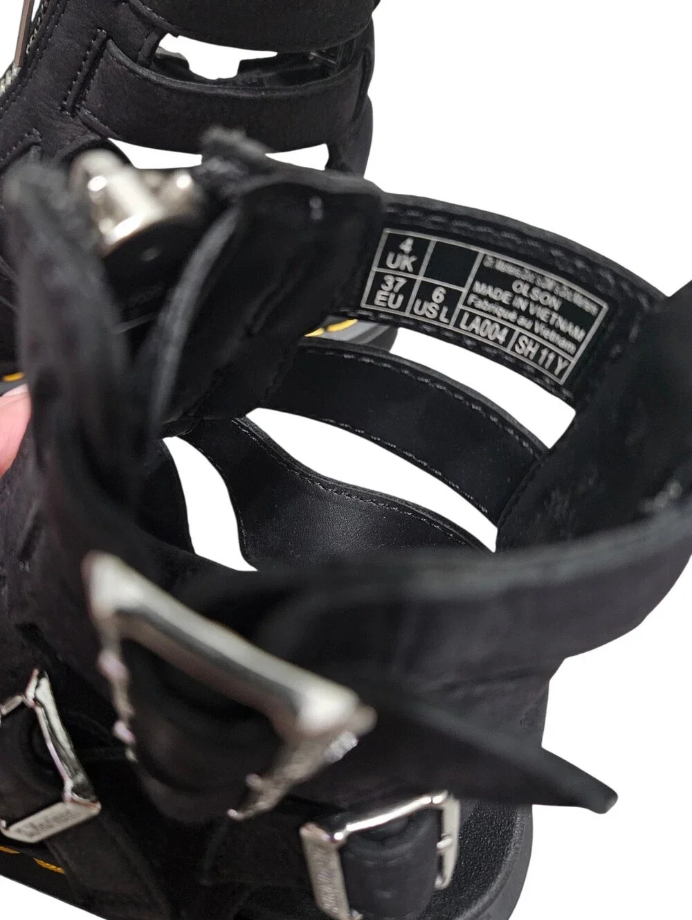 Dr Martens Black Olson Gladiator Platform Sandals NEW